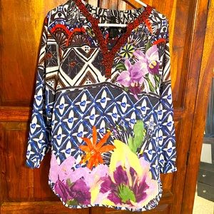 Desigual Multi Patterned Top. XL